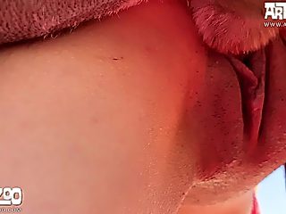 Animal and girl sex public